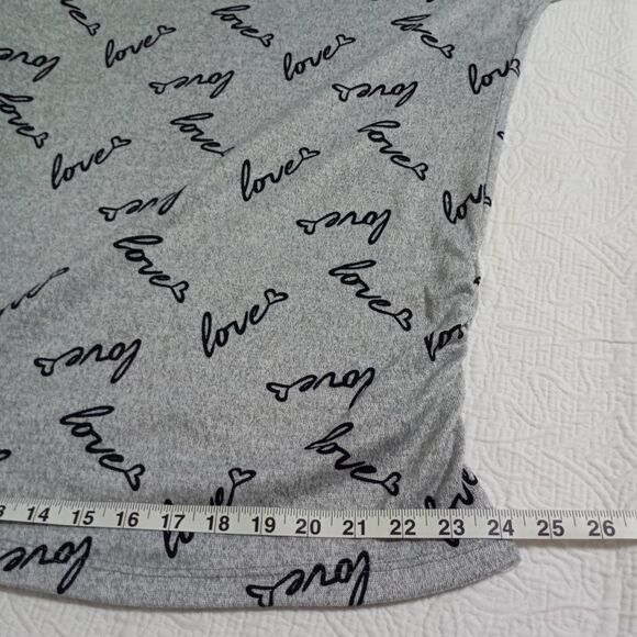 ROUGE COLLECTION  WOMENS SIZE 4X STRETCH HOODIE - FITTED - "LOVE" GRAY - Picture 11 of 13